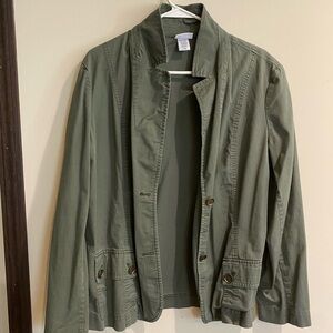 Jaclyn Smith Army Green Lightweight Military Jacket